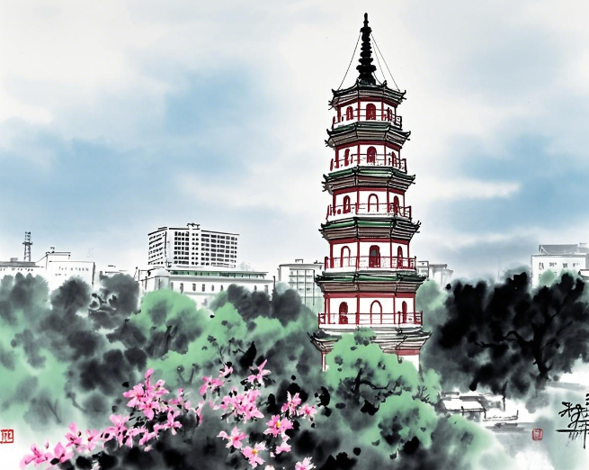 Discover poetic Yunfu in AI-generated Chinese ink brush painting video