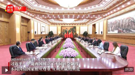 独家视频丨习近平：中葡两国树立了不同社会制度 不同国情国家相互尊重 互利共赢的典范